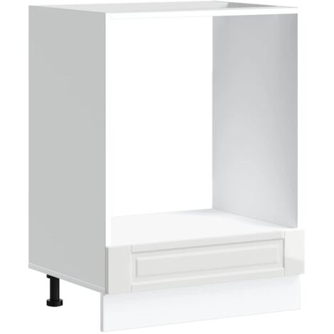 Meubles de Rangement，Armoire à four Porto blanc brillant bois d'ingénierie CFW346444