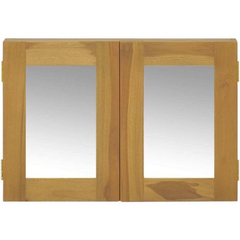 Meubles de Rangement，Armoire à miroir 60x10x40 cm Bois de teck solide CFW666839