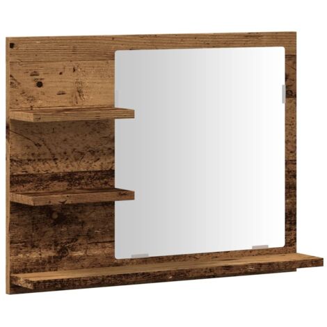 Meubles de Rangement，Armoire à miroir de salle de bain vieux bois bois d'ingénierie CFW480707