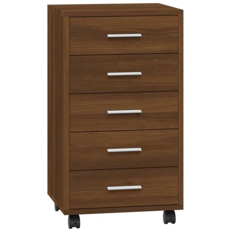 Meubles de Rangement,Armoire à tiroirs avec roulettes Chêne marron Bois d'ingénierie CFW846461