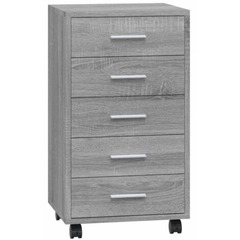 Meubles de Rangement,Armoire à tiroirs avec roulettes Sonoma gris Bois d'ingénierie CFW846075