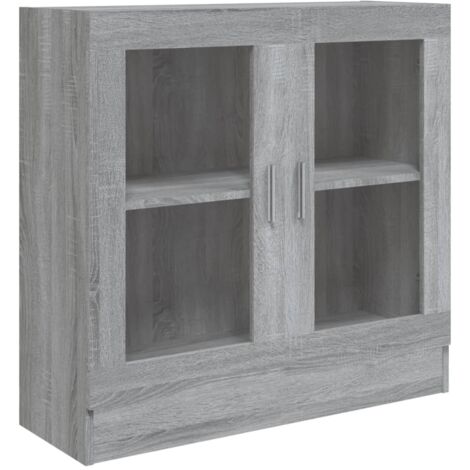 Meubles de Rangement，Armoire à vitrine Sonoma gris 82,5x30,5x80 cm Bois d'ingénierie CFW583715