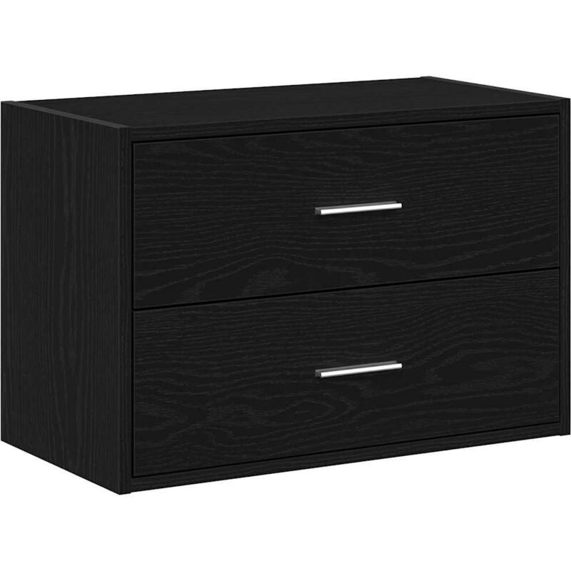 Meubles de Rangement，Armoire avec 2 tiroirs chêne noir 60x31x40 cm bois d'ingénierie CFW315960