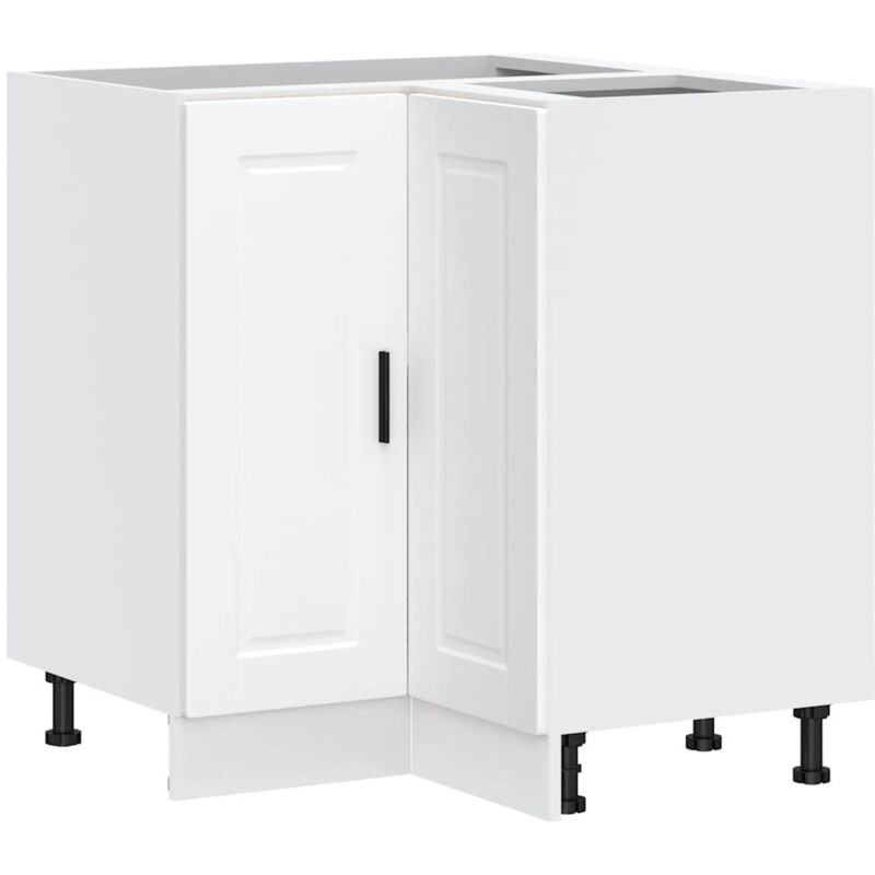 Meubles de Rangement，Armoire d'angle de cuisine Porto blanc bois d'ingénierie CFW892784