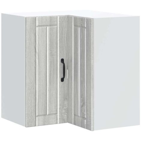 Meubles de Rangement，Armoire d'angle murale de cuisine Lucca sonoma gris CFW888776