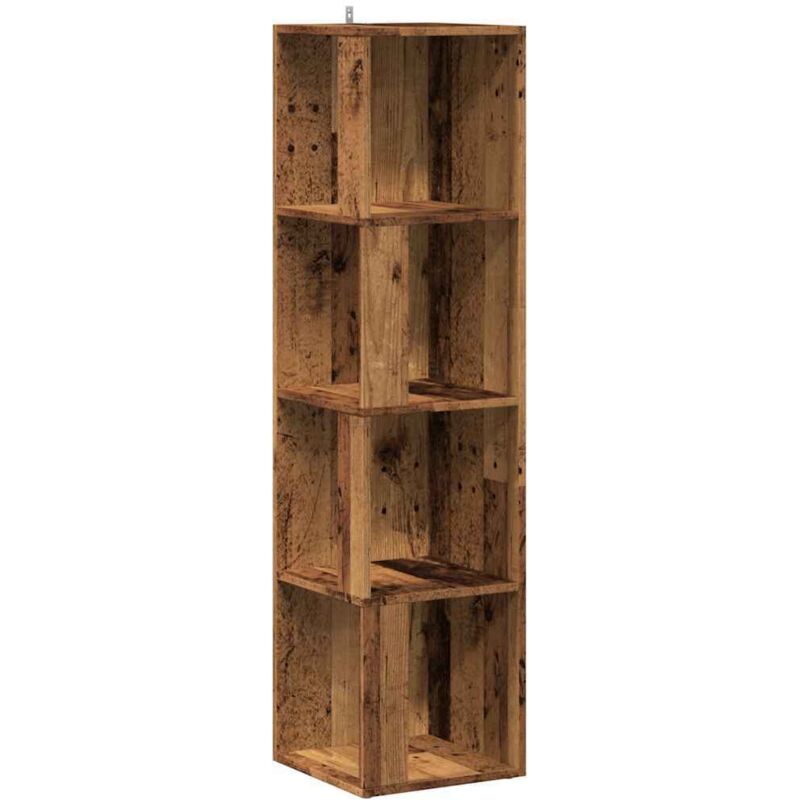 Meubles de Rangement，Armoire d'angle vieux bois 33x33x132 cm bois d'ingénierie CFW727688