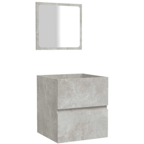 Meubles de Rangement，Armoire de bain avec miroir gris béton bois d'ingénierie CFW491904