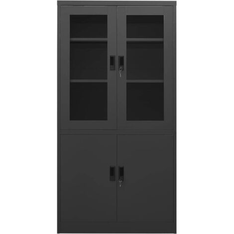 Meubles de Rangement，Armoire de bureau Anthracite 90x40x180 cm Acier CFW618528