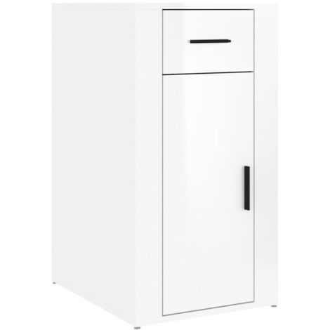 Meubles de Rangement，Armoire de bureau Blanc brillant 40x49x75 cm Bois d'ingénierie CFW246397