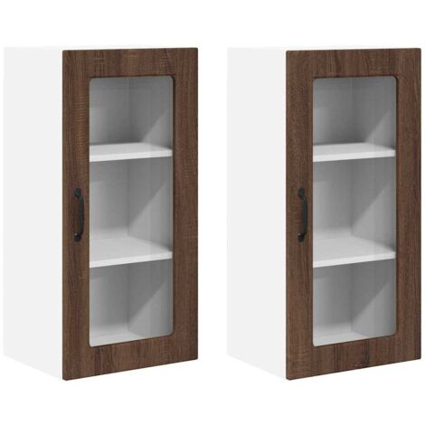 Meubles de Rangement，Armoire de cuisine 2 pcs Chêne brun 40 x 31 x 80 cm CFW148849