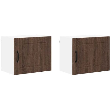 Meubles de Rangement，Armoire de cuisine 2 pcs Chêne brun 50 x 31 x 40 cm CFW980067