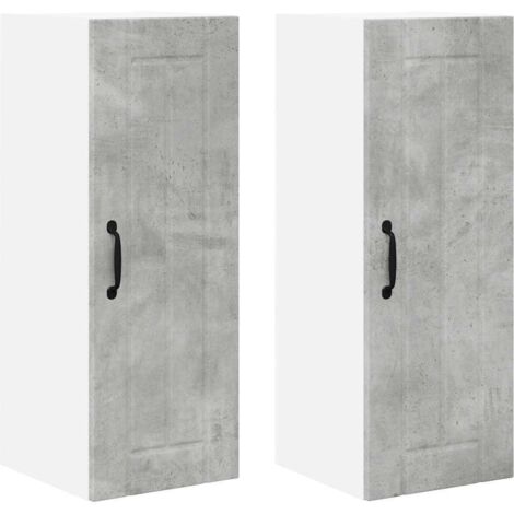 Meubles de Rangement,Armoire de cuisine 2 pcs Gris béton 30 x 31 x 80 cm CFW599592