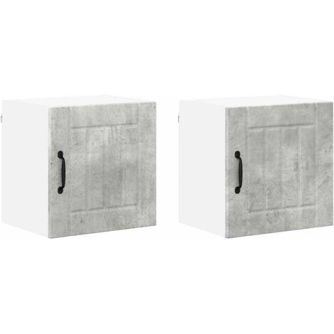 Meubles de Rangement，Armoire de cuisine 2 pcs Gris béton 40 x 31 x 40 cm CFW890821