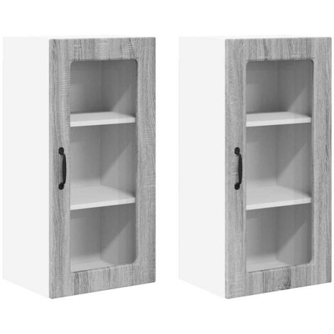 Meubles de Rangement，Armoire de cuisine 2 pcs Gris Sonoma 40 x 31 x 80 cm CFW524900