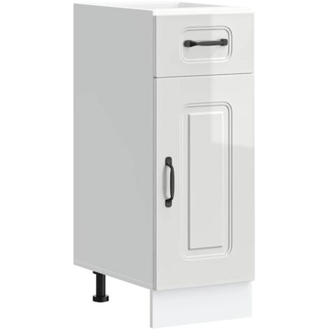 Meubles de Rangement,Armoire de cuisine Kalmar blanc brillant bois ingénierie CFW380010