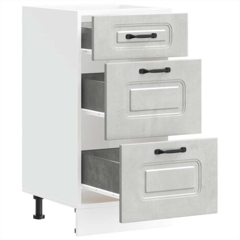 Meubles de Rangement，Armoire de cuisine Kalmar gris béton bois d'ingénierie CFW698157