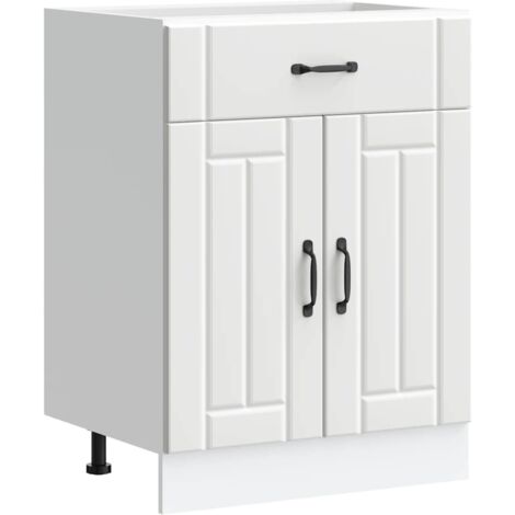 Meubles de Rangement，Armoire de cuisine Lucca blanc bois d'ingénierie CFW406732