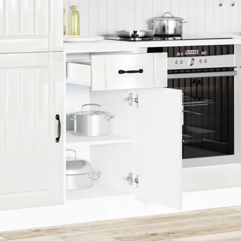 Meubles de Rangement，Armoire de cuisine Lucca blanc brillant bois ingénierie CFW573828
