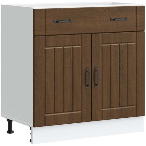 Meubles de Rangement，Armoire de cuisine Lucca chêne marron bois ingénierie CFW686535