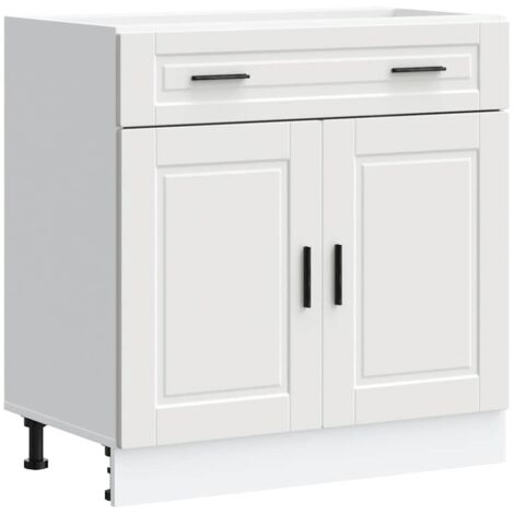 Meubles de Rangement，Armoire de cuisine Porto blanc bois d'ingénierie CFW190941