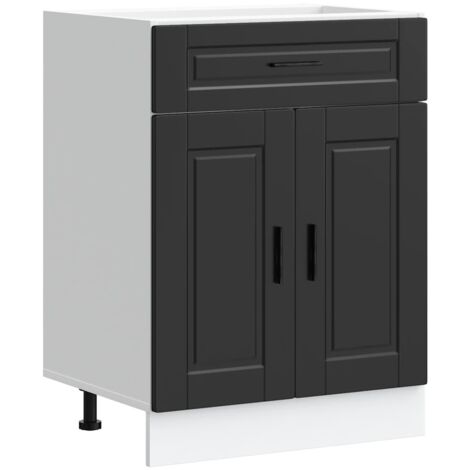 Meubles de Rangement,Armoire de cuisine Porto noir bois d'ingénierie CFW718313