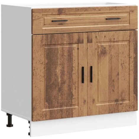 Meubles de Rangement，Armoire de cuisine Porto vieux bois bois d'ingénierie CFW453260