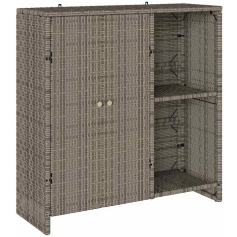 Meubles de Rangement，Armoire de rangement avec stockage Gris 100 x 36 x 102 cm Rotin CFW745466