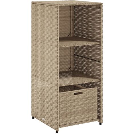 Meubles de Rangement，Armoire de rangement de jardin beige 50x55x115cm résine tressée CFW531749