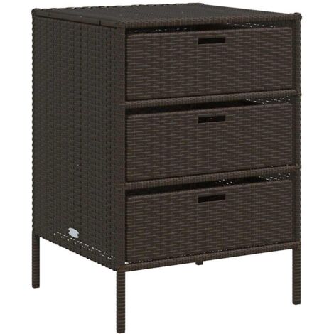 Meubles de Rangement，Armoire de rangement de jardin marron 55x59x80cm résine tressée CFW672762