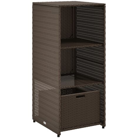 Meubles de Rangement，Armoire de rangement jardin marron 50x55x115 cm résine tressée CFW732626