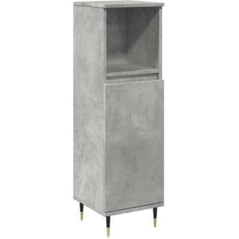 Meubles de Rangement，Armoire de salle de bain gris béton 30x30x100 cm CFW823706