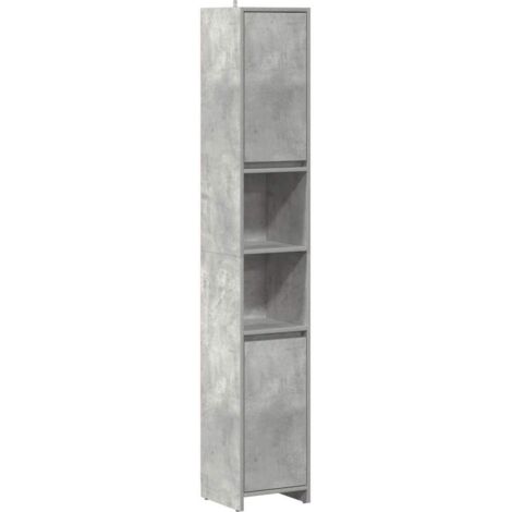 Meubles de Rangement，Armoire de salle de bain Gris béton 30x30x183,5 cm Aggloméré CFW450002
