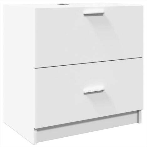 Meubles de Rangement，Armoire d'évier blanc 59x37x59 cm bois d'ingénierie CFW111001