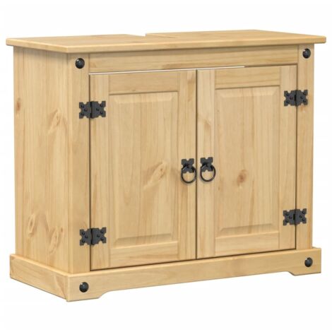 Meubles de Rangement，Armoire lavabo de salle de bain Corona bois de pin massif CFW996550