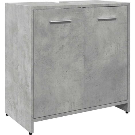 Meubles de Rangement，Armoire lavabo de salle de bain gris béton 60x33x60 cm CFW269912