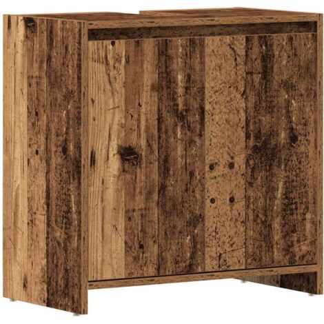 Meubles de Rangement，Armoire lavabo de salle de bain vieux bois 60x33x60 cm CFW592790