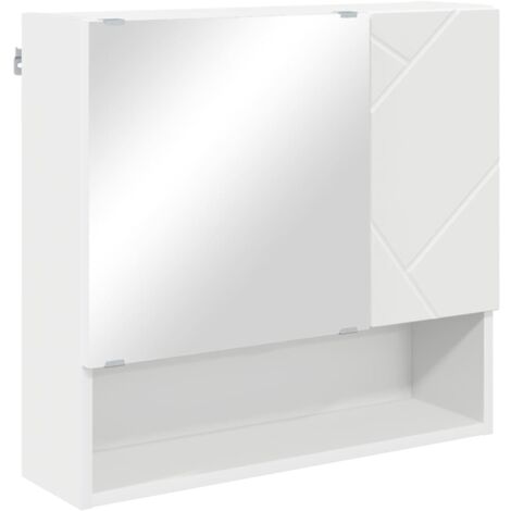 Meubles de Rangement，Armoire Miroir Blanc 59 x 17 x 55 cm Bois d'ingénierie CFW697715