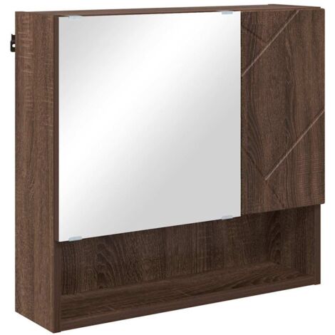 Meubles de Rangement，Armoire Miroir Chêne marron 59 x 17 x 55 cm Bois d'ingénierie CFW954173
