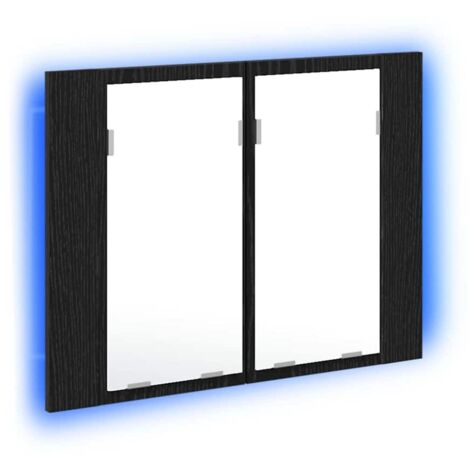 Meubles de Rangement，Armoire Miroir de Salle de Bain Chêne noir 60 x 12 x 45 cm CFW677296