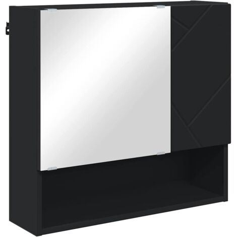 Meubles de Rangement，Armoire Miroir Noir 59 x 17 x 55 cm Bois d'ingénierie CFW281388