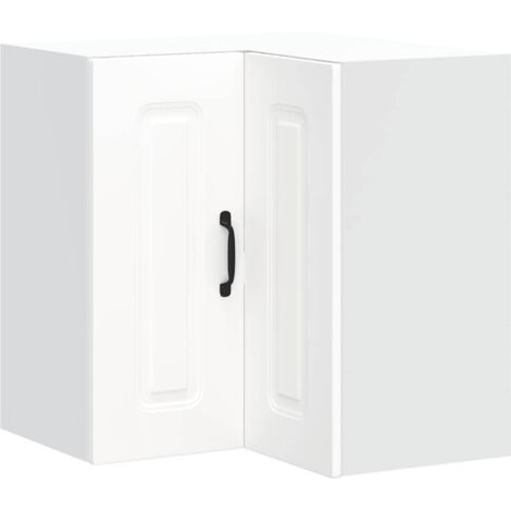 Meubles de Rangement，Armoire murale d'angle de cuisine Kalmar blanc bois ingénierie CFW712158