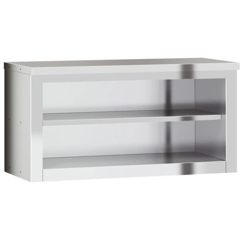 Meubles de Rangement，Armoire murale de cuisine avec étagère acier inoxydable CFW528515