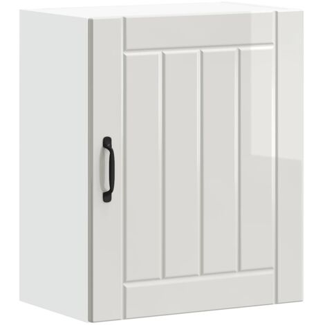 Meubles de Rangement，Armoire murale de cuisine Lucca blanc brillant bois ingénierie CFW923979