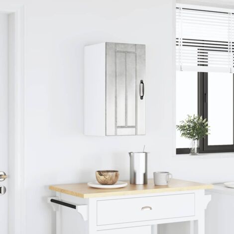 Meubles de Rangement，Armoire murale de cuisine Lucca gris béton bois ingénierie CFW811864