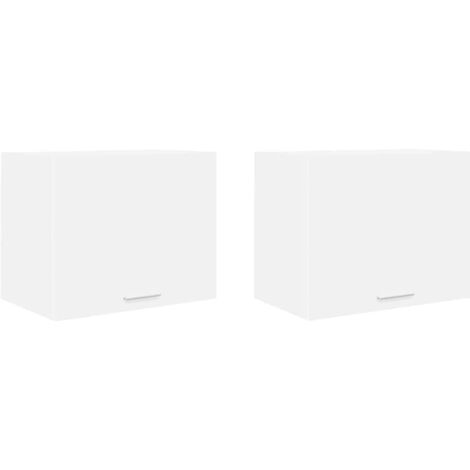 Meubles de Rangement，Armoire suspendue avec porte Riga 2 pcs Blanc 50 x 31 x 40 cm CFW712211