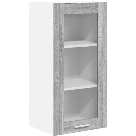 Meubles de Rangement,Armoire suspendue avec porte Riga Gris Sonoma 40 x 31 x 80 cm CFW452670