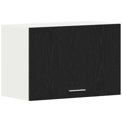 Meubles de Rangement，Armoire suspendue Montage mural Riga Chêne noir 60 x 31 x 60 cm CFW456274