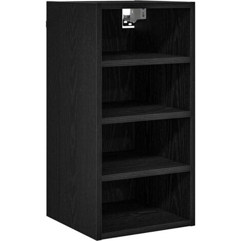Meubles de Rangement，Armoire suspendue Riga Chêne noir 30 x 29,5 x 60 cm CFW850780