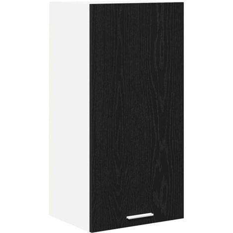 Meubles de Rangement，Armoire suspendue Riga Chêne noir et Blanc 40 x 31 x 80 cm CFW156266
