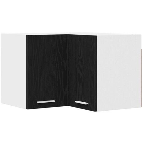 Meubles de Rangement,Armoire suspendue Riga Chêne noir et Blanc 57 x 57 x 40 cm CFW789743